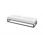 Cristalstone Stelaż pod umywalkę 140 x 45 x 15 cm czarny mat ST1400-01