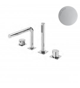 Bruma Lusa Bateria wannowo-natryskowa na brzeg wanny 4-otworowa Pure White 1012003PW