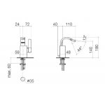 DornBracht Mem Bateria bidetowa z mieszaczem z korkiem automatycznym platyna mat 3360078206