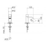 DornBracht Imo Bateria umywalkowa bez korka automatycznego platyna mat  3352767006
