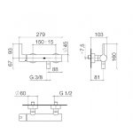 DornBracht Imo Bateria prysznicowa z mieszaczem do montażu ściennego chrom 3330167000