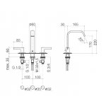 DornBracht Imo Bateria umywalkowa 3-otworowa z korkiem automatycznym chrom 2071367000
