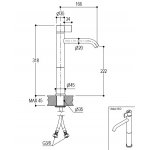 Ritmonio DOT316 Round Bateria umywalkowa 1-otworowa wysoka stal nierdzewna PR50AF211INOX