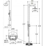 Ritmonio DOT316 Round Zestaw prysznicowy wolnostojący stal nierdzewna PR50DK202INOX