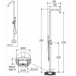 Ritmonio DOT316 Round Zestaw prysznicowy wolnostojący stal nierdzewna PR50DK203INOX