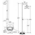 Ritmonio DOT316 Round Zestaw prysznicowy wolnostojący stal nierdzewna PR50DK2Q2INOX