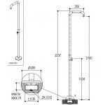 Ritmonio DOT316 Round Zestaw prysznicowy wolnostojący stal nierdzewna PR50DK2Q3INOX