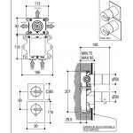 Ritmonio DOT316 Round Bateria wannowo-prysznicowa termostatyczna podtynkowa stal nierdzewna PR50HG202INOX