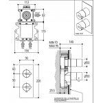 Ritmonio DOT316 Round Bateria wannowo-prysznicowa termostatyczna podtynkowa czarna stal nierdzewna PR50HC102IBX