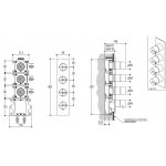 Ritmonio DOT316 Round Bateria wannowo-prysznicowa termostatyczna podtynkowa czarna stal nierdzewna PR50HG102IBX