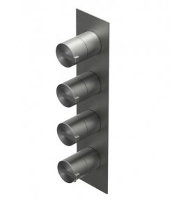 Ritmonio DOT316 Round Bateria wannowo-prysznicowa termostatyczna podtynkowa czarna stal nierdzewna PR50HG102IBX
