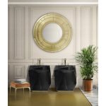 Maison Valentina Diamond Umywalka wolnostojąca 70x48x86,5 cm czarny połysk 5909836101260