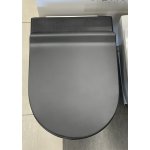       Flaminia App Wc wiszący bez kołnierza 54x36 cm z deską wolnoopadającą Carbon Czarny mat AP118GCAR+QKCW09CAR 