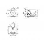 Ideal Standard Tesi miska wisząca Aquablade T0079V3 z deską wolnoopadającą Thin T3527V3 komplet czarny mat T0079V3+T3527V3