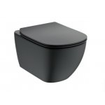 Ideal Standard Tesi miska wisząca Aquablade T0079V3 z deską wolnoopadającą Thin T3527V3 komplet czarny mat T0079V3+T3527V3