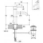 Ritmonio Diametro35 Bateria umywalkowa 1-otworowa chrom E0BA0121CSCRL