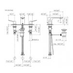 DornBracht Lissé Bateria umywalkowa 3-otworowa z korkiem automatycznym platyna mat 2071384506