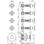 Zucchetti Helm Bateria natryskowa termostatyczna podtynkowa 1/2" z 4 zaworami odcinającymi element zewnętrzny inox ZHM662.X