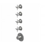 Zucchetti Helm Bateria natryskowa termostatyczna podtynkowa 1/2" z 4 zaworami odcinającymi element zewnętrzny inox ZHM662.X