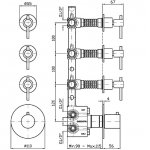 Zucchetti Helm Bateria natryskowa termostatyczna podtynkowa 1/2" z 3 zaworami odcinającymi element zewnętrzny inox ZHL661.X