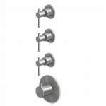 Zucchetti Helm Bateria natryskowa termostatyczna podtynkowa 1/2" z 3 zaworami odcinającymi element zewnętrzny inox ZHL661.X