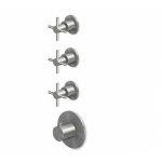 Zucchetti Helm Bateria natryskowa termostatyczna podtynkowa 1/2" z 3 zaworami odcinającymi element zewnętrzny inox ZHM661.X