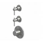Zucchetti Helm Bateria natryskowa termostatyczna podtynkowa 1/2" z 2 zaworami odcinającymi element zewnętrzny inox ZHL660.X