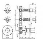 Zucchetti Helm Bateria natryskowa termostatyczna podtynkowa 1/2" z 2 zaworami odcinającymi element zewnętrzny inox ZHM660.X