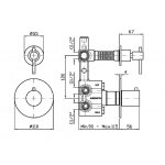 Zucchetti Helm Bateria natryskowa termostatyczna podtynkowa 1/2" z zaworem odcinającym element zewnętrzny inox ZHL659.X