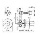 Zucchetti Helm Bateria natryskowa termostatyczna podtynkowa 1/2" z zaworem odcinającym element zewnętrzny inox ZHM659.X