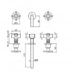Zucchetti Helm Bateria umywalkowa 3-otworowa podtynkowa 175 mm element zewnętrzny inox ZHM760.X
