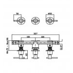 Zucchetti Helm Bateria umywalkowa 3-otworowa podtynkowa element zewnętrzny inox ZHM695.X
