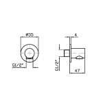 Zucchetti Helm Przyłącze kątowe 1/2" x 1/2" inox Z93795.X