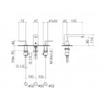 DornBracht LULU Bateria umywalkowa 3-otworowa z korkiem automatycznym platyna mat 2071371006