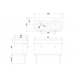  Burlington Chalfont Szafka pod umywalkę z szufladą 100x47 grey CH100G