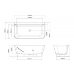 Clearwater Patinato Wanna przyścienna 152,4x80 cm biała z korkiem Click-Clack N3ACS +CW2NCS
