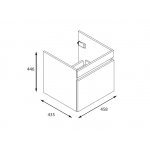 Britton Dalston Szafka pod umywalkę stojąca 435 x 458 x 446 mm biały mat DAL50W