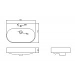 Britton Trim Umywalka nablatowa 600 x 410 mm biały TRIM.004
