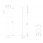 Nic Design Curva Wieszak na ręczniki wolnostojący czarny mat 008793.064