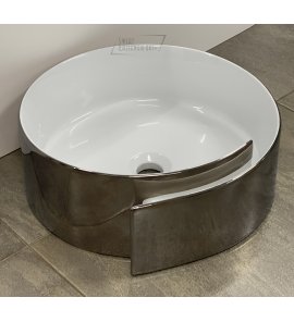Flaminia Roll Umywalka stawiana na blat Ø 44 cm Biały/platyna RL44LPLA