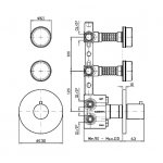 Zucchetti Savoir Bateria natryskowa termostatyczna podtynkowa 1/2" z 2 zaworami odcinającymi element zewnętrzny chrom ZSV660.CN