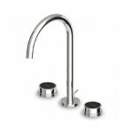 Zucchetti Savoir Bateria umywalkowa 3-otworowa chrom/czarny ZSV402.CN