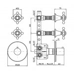 Zucchetti Agora Bateria natryskowa termostatyczna podtynkowa 1/2" z 2 zaworami odcinającymi element zewnętrzny chrom ZAG660
