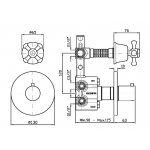 Zucchetti Delfi Bateria natryskowa termostatyczna podtynkowa 1/2" z zaworem odcinającym element zewnętrzny chrom Z46659