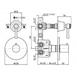 Zucchetti Delfi Bateria natryskowa termostatyczna podtynkowa 1/2" z przełącznikiem 2-drogowym element zewnętrzny chrom Z46646