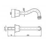 Zucchetti Delfi Wylewka 215 mm naścienna chrom Z92195
