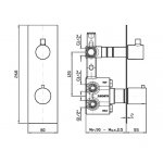 Zucchetti Pan Bateria natryskowa termostatyczna podtynkowa 1/2" z zaworem odcinającym element zewnętrzny chrom ZT28659