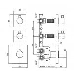 Zucchetti Pan Bateria natryskowa termostatyczna podtynkowa 1/2" z 2 zaworami odcinającymi element zewnętrzny chrom ZP8660