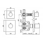 Zucchetti Pan Bateria natryskowa termostatyczna podtynkowa 1/2" z zaworem odcinającym element zewnętrzny chrom ZP8659