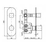 Zucchetti Brim Bateria natryskowa termostatyczna podtynkowa 1/2" z zaworem odcinającym element zewnętrzny chrom ZBR663
